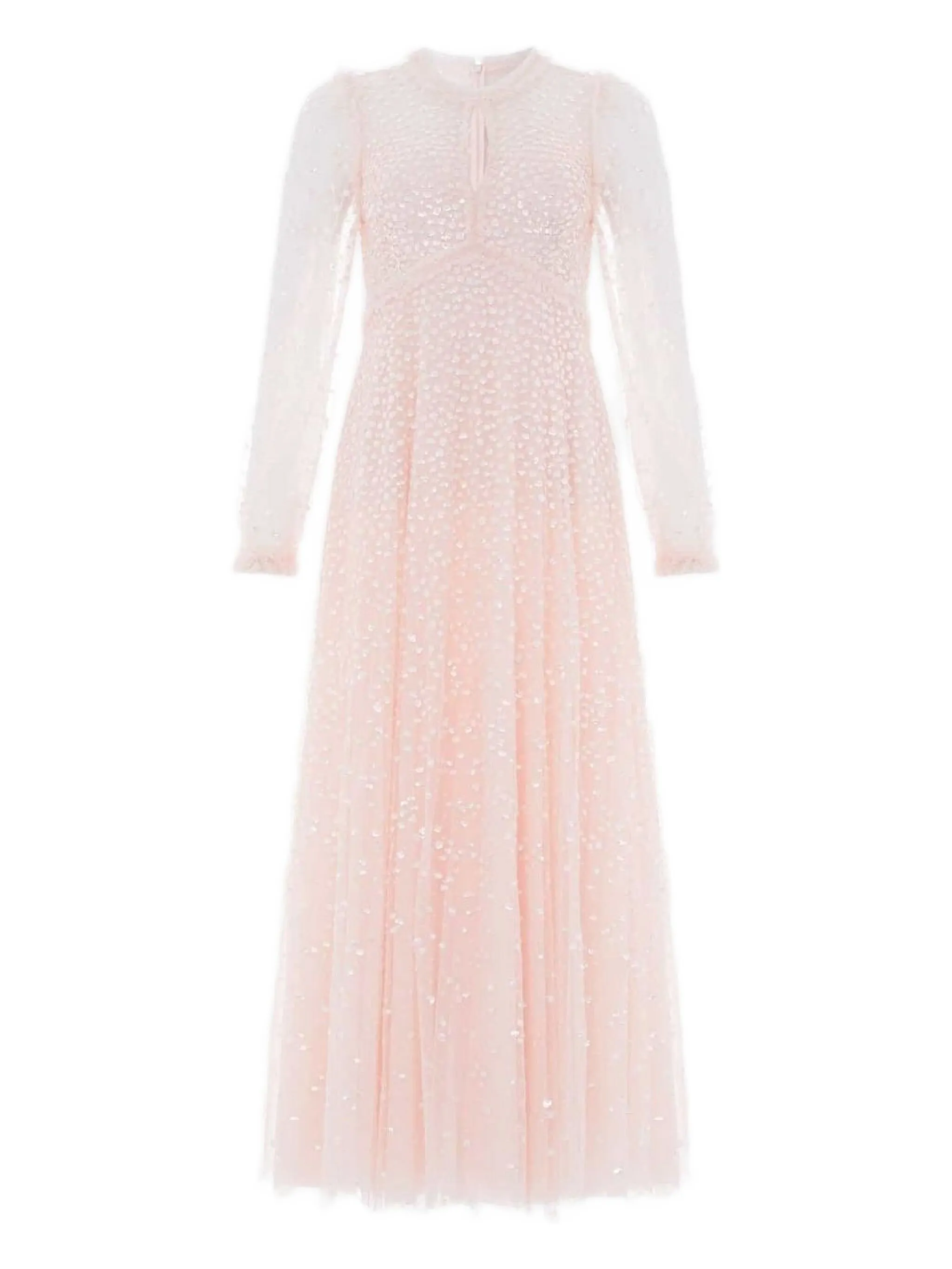 

Платье с длинными рукавами и пайетками Needle & Thread, розовый