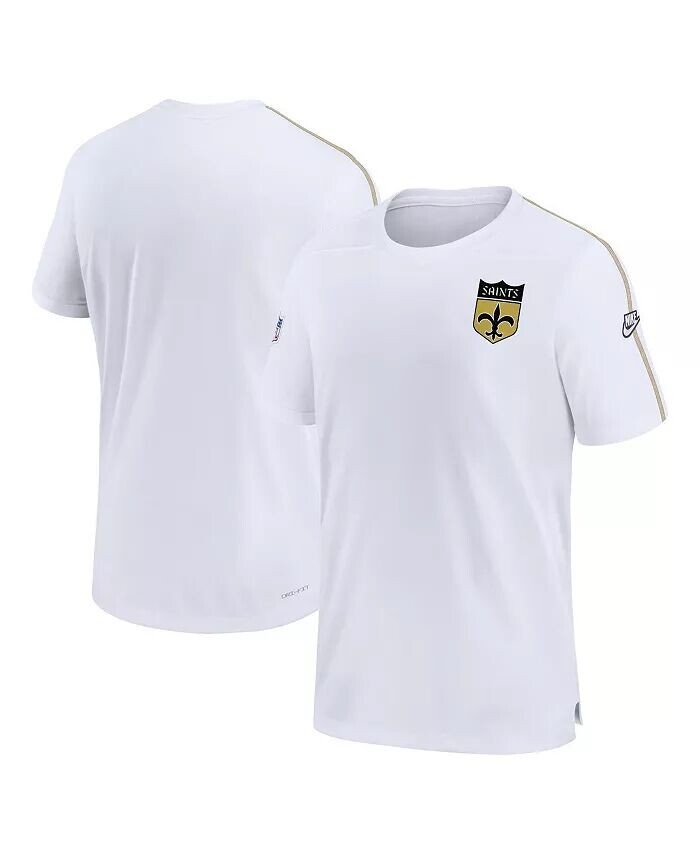 

Мужская белая футболка New Orleans Saints Sideline Alternate Logo Coach Performance Nike