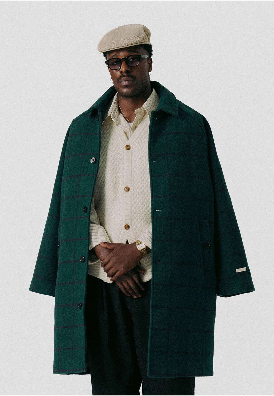 

BLKVIS Межсезонное пальто в темно-зеленом цвете