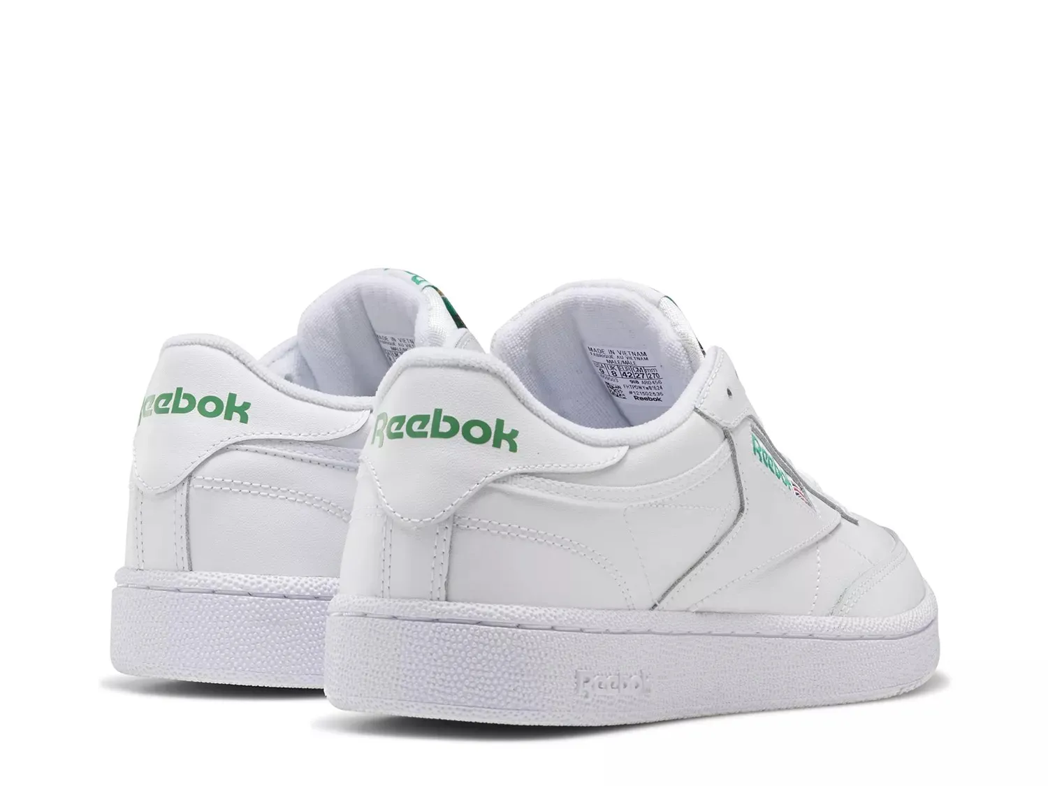 Кроссовки Reebok Club C 85 — мужские, белые/зеленые — фото 3