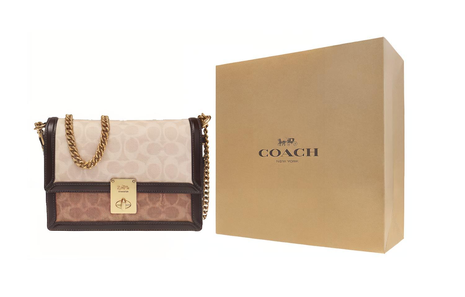 

COACH Кожаная сумка Хаттон малая квадратная через плечо кроссбод