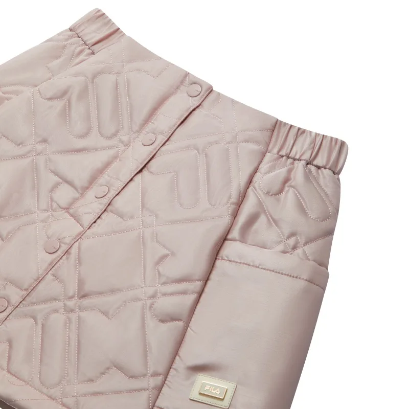 FILA KIDS Юбка весенняя детская темно-солнечно-розовая с логотипом бренда — фото 4