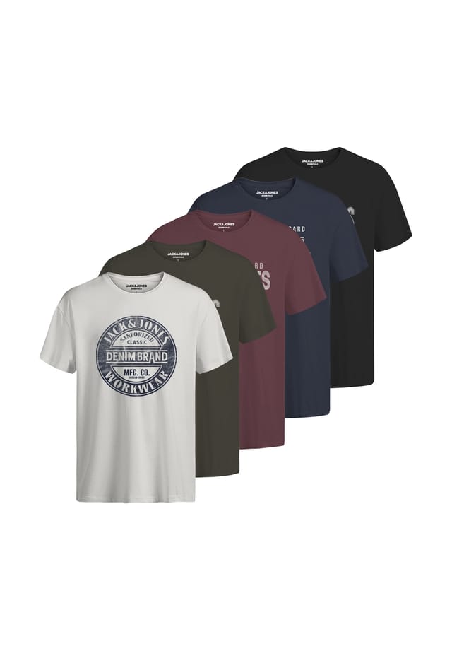 

Футболка джинсовая рубашка с коротким рукавом 5 шт. в упаковке Jack & Jones, мультиколор