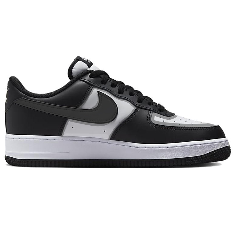 Кроссовки Nike Air Force 1 противоскользящие износостойкие ударопрочные низкие унисекс белый черный - черный белый, цвет Black White — фото 2