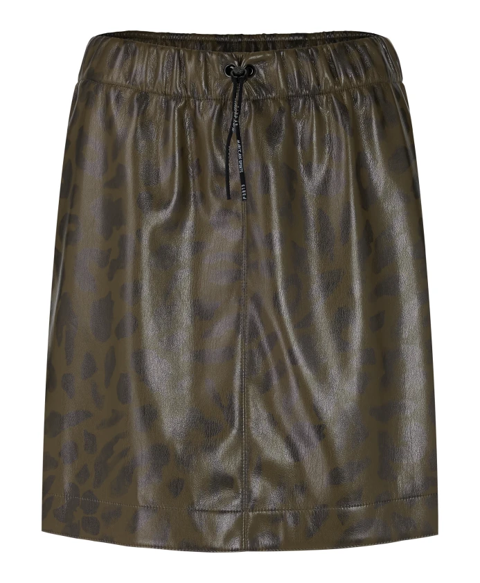 

Мини-Юбка из искусственной кожи с леопардовым принтом Marc Cain, зеленый