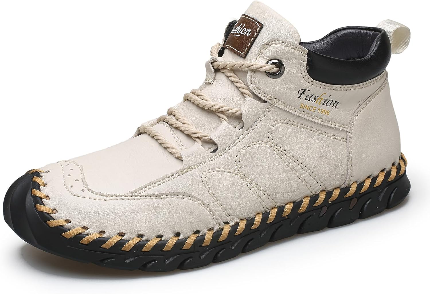 

Мужские ручной работы кожаные ботинки-чукка средней высоты на шнуровке, слипоны, легкие, мягкие, дышащие, с классической противоскользящей подошвой, для вождения, прогулок и ежедневного ношения, походов и активного отдыха на улице Houdbdol, белы...