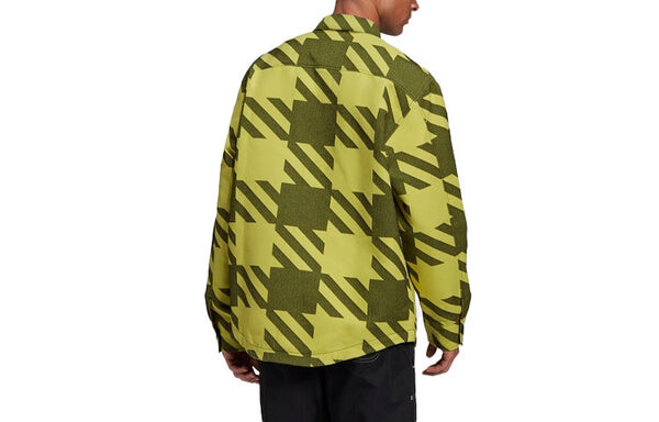 Рубашка originals fashion shirt contrasting colors collar sports long sleeves green Adidas, зеленый — фото 2