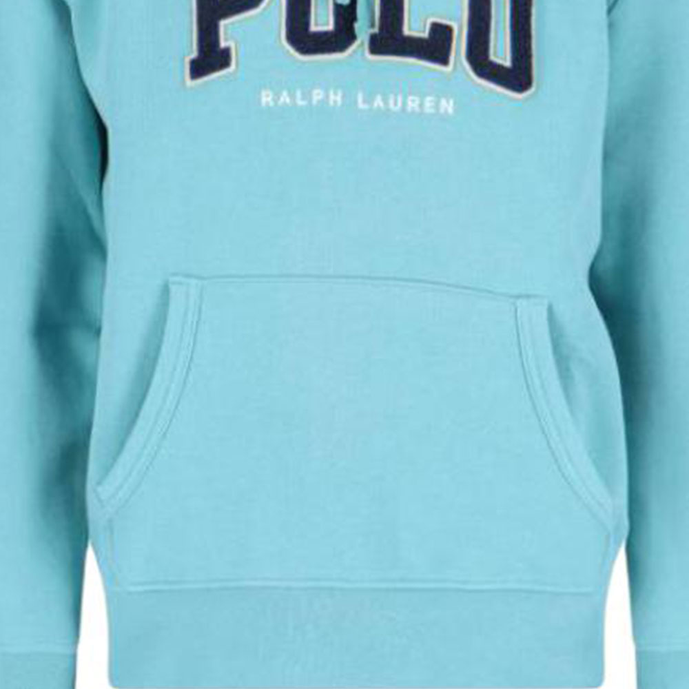 Толстовка с капюшоном и бархатным покрытием и завязками Polo Ralph Lauren, синий — фото 4