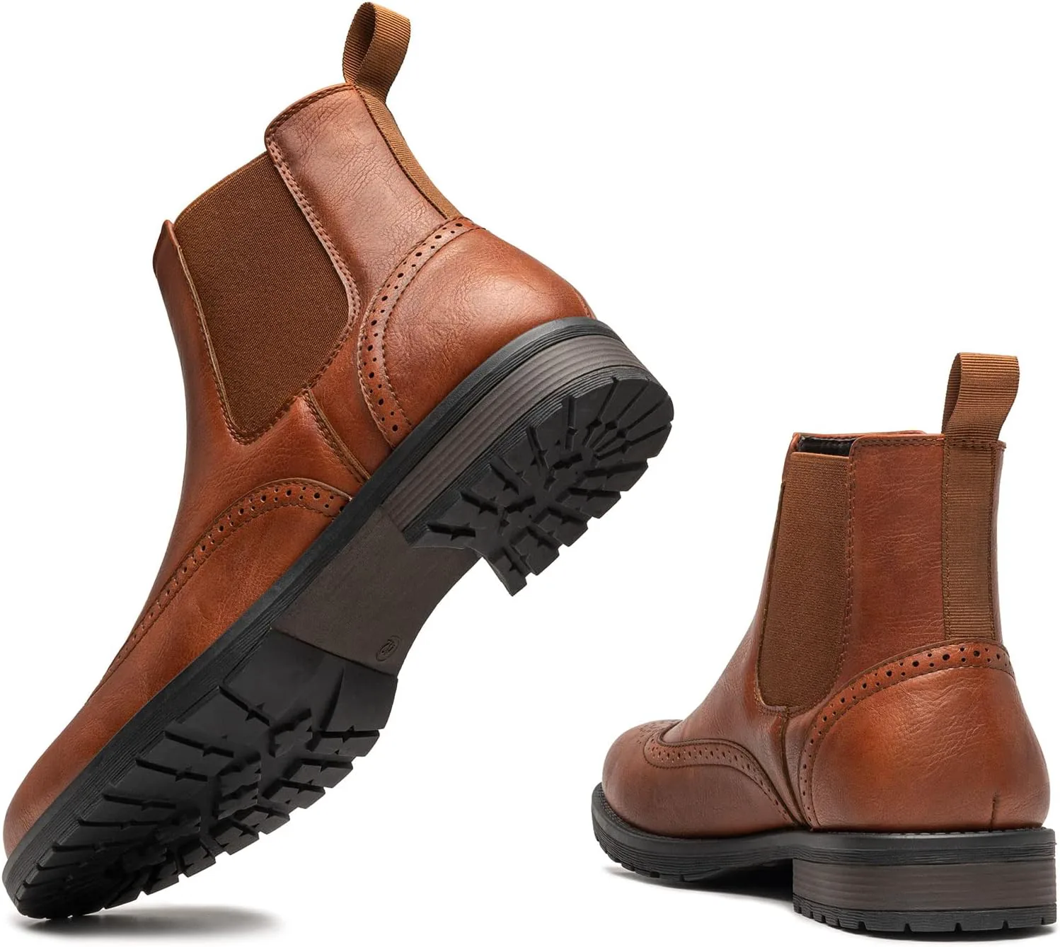 

Мужские ботинки AMAPO Chelsea, слипоны, официальные ботинки для мужчин, повседневные ботинки до щиколотки, коричневый