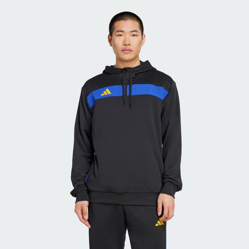 

Спортивное худи Adidas Tiro 25 Essentials Sweat Hoodie, цвет Black/Semi Lucid Blue/Crew Yellow