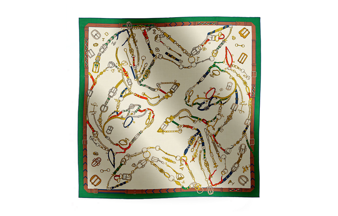 

HERMES Женская шаль, Green