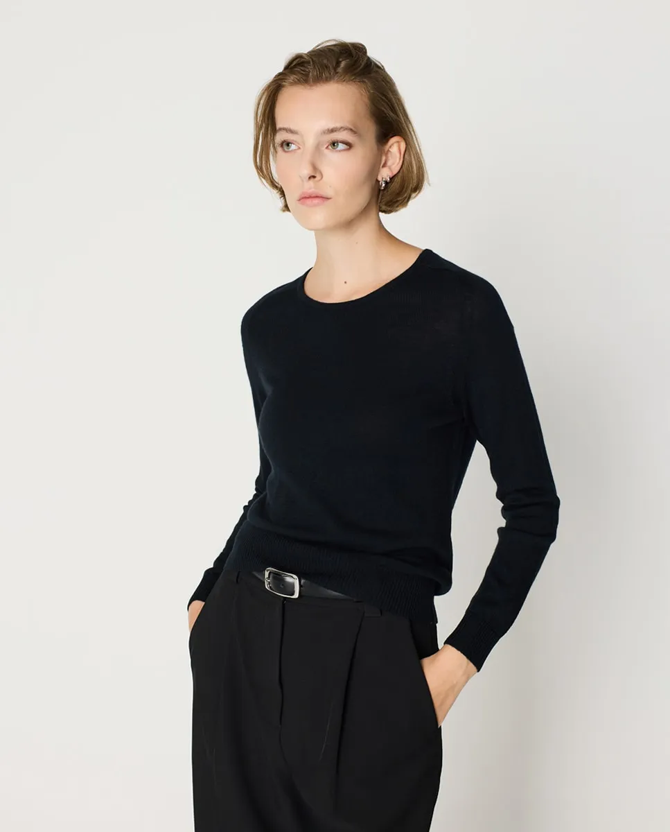 

Женский базовый свитер с круглым вырезом и длинными рукавами, молотковый Escorpion, черный