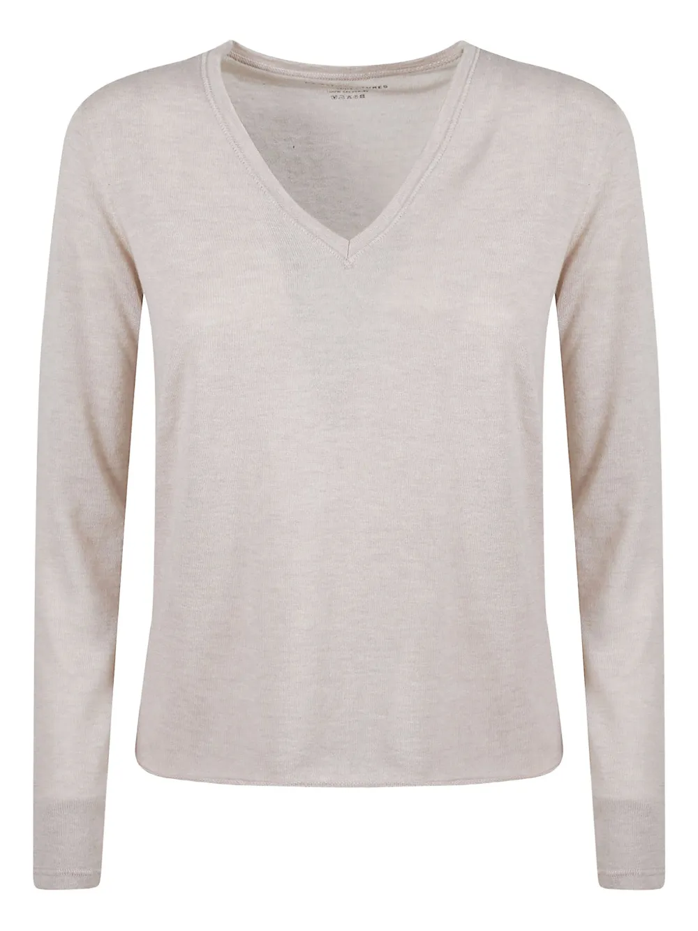 

Топ с длинными рукавами и V-образным вырезом Majestic Filatures, бежевый