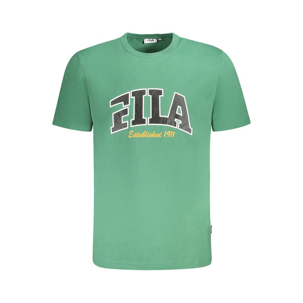 

Зеленая хлопковая мужская футболка Fila