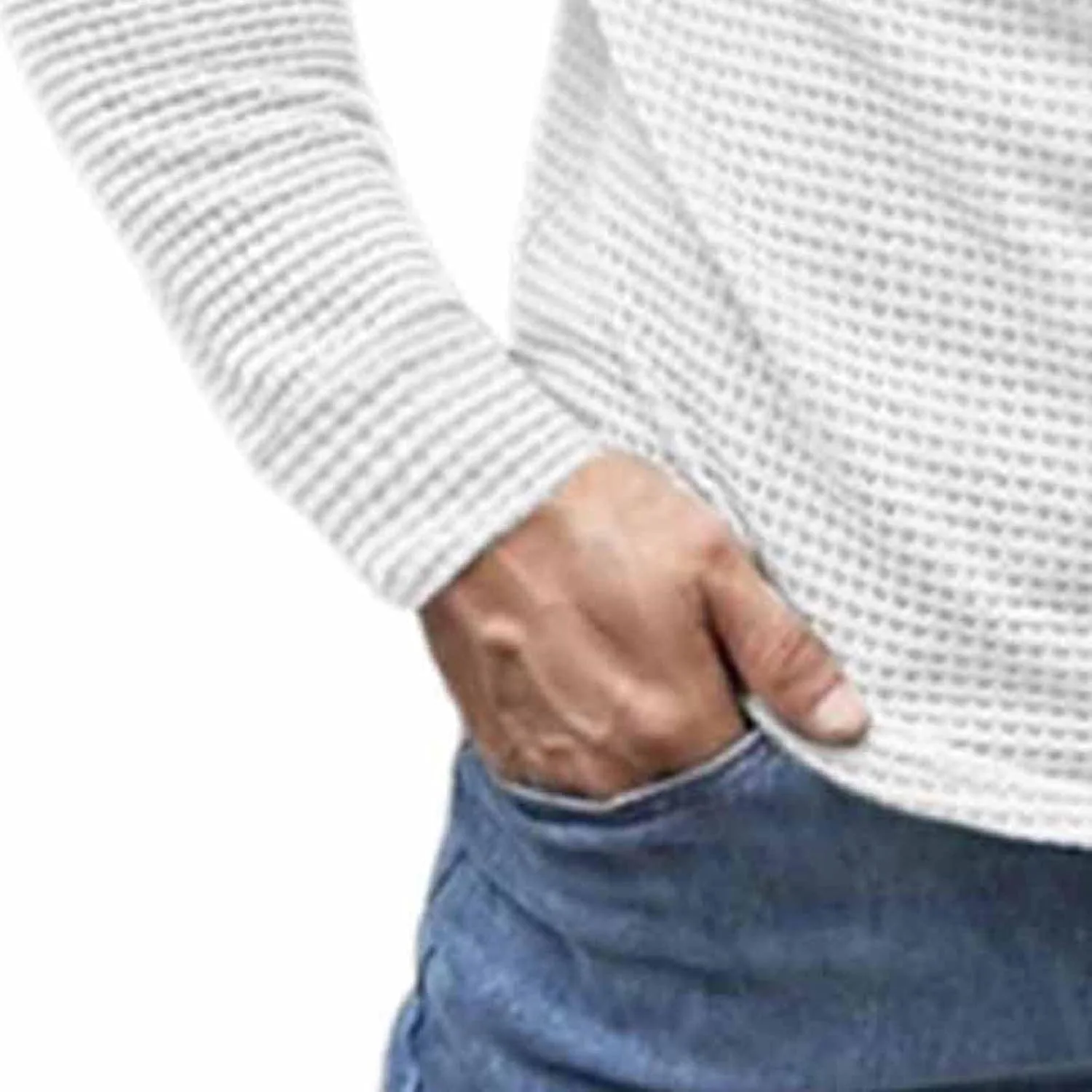 Футболка для мужчин Casual Slim Fit с длинным рукавом и круглым вырезом — фото 4