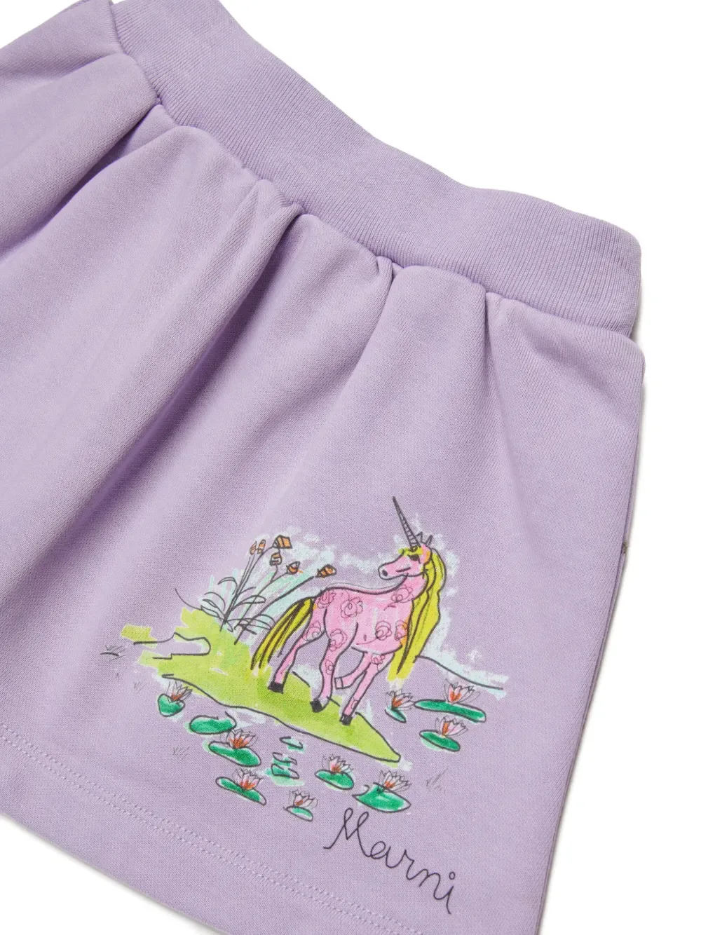 Юбка с графичным принтом Marni Kids, фиолетовый — фото 3