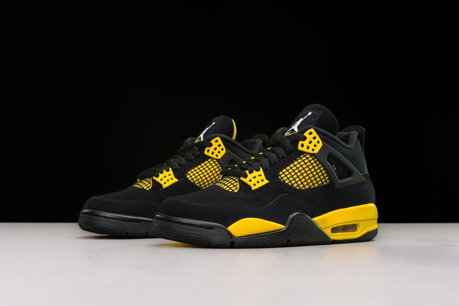 Мужские кроссовки Nike Jordan 4 Retro, размер, белый/черный/желтый — фото 4