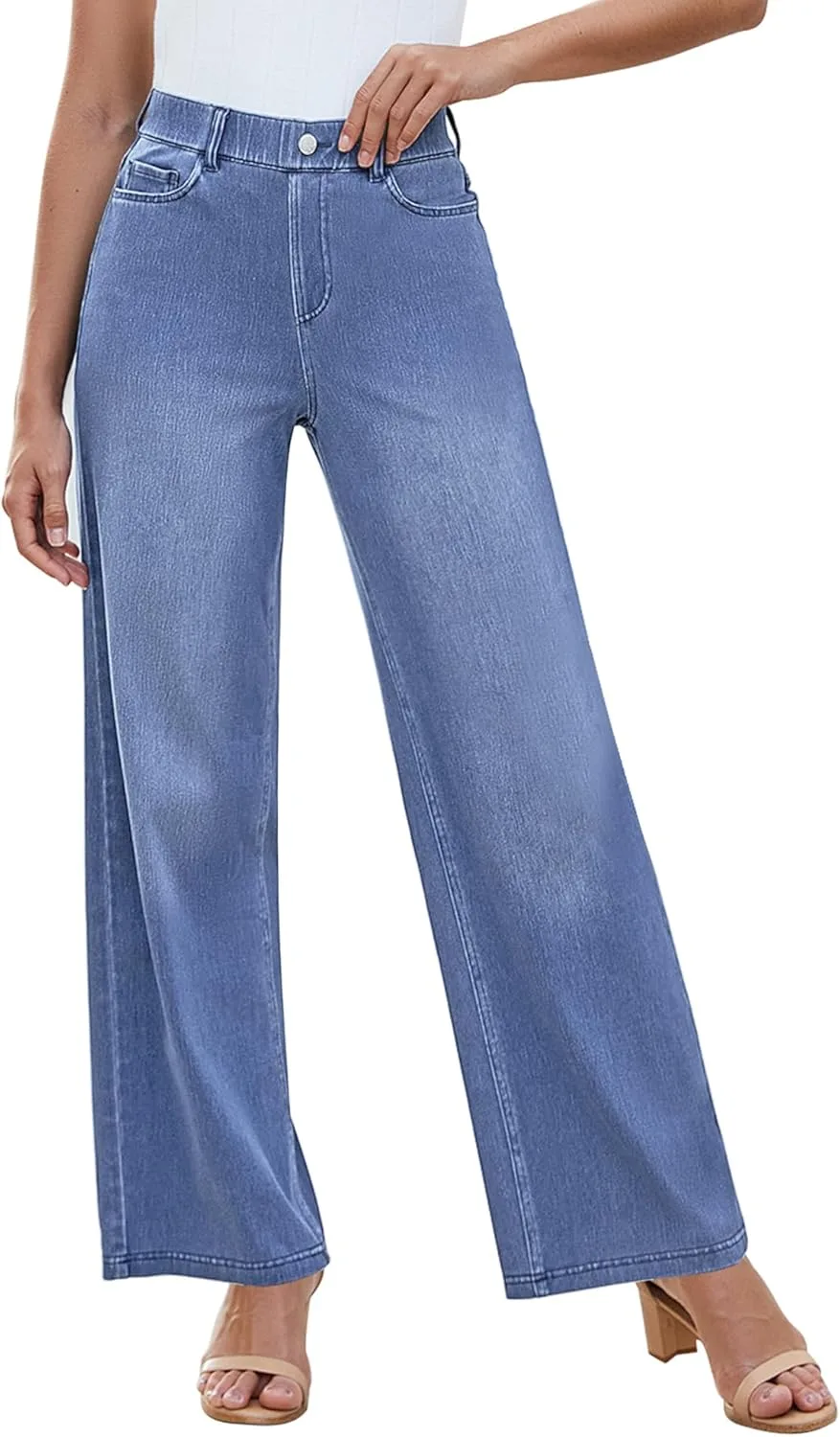 

GRAPENT широкие джинсы для женщин с высокой посадкой и эластичным поясом