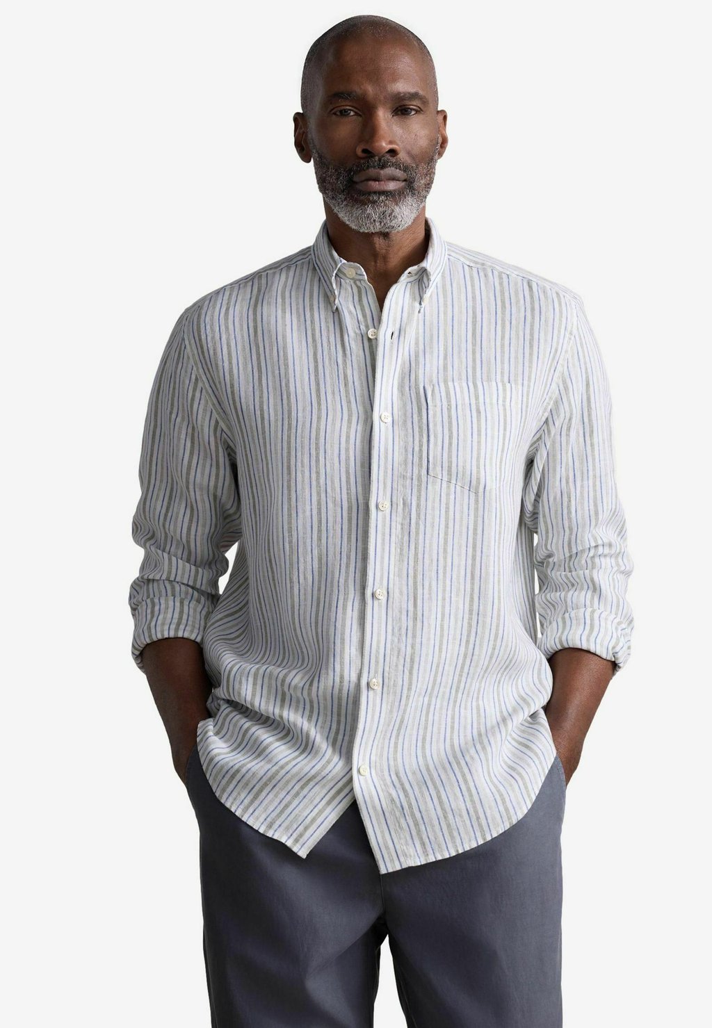 

Рубашка REGULAR FIT - SIGNATURE STRIPE LONG SLEEVE Next, зеленый
