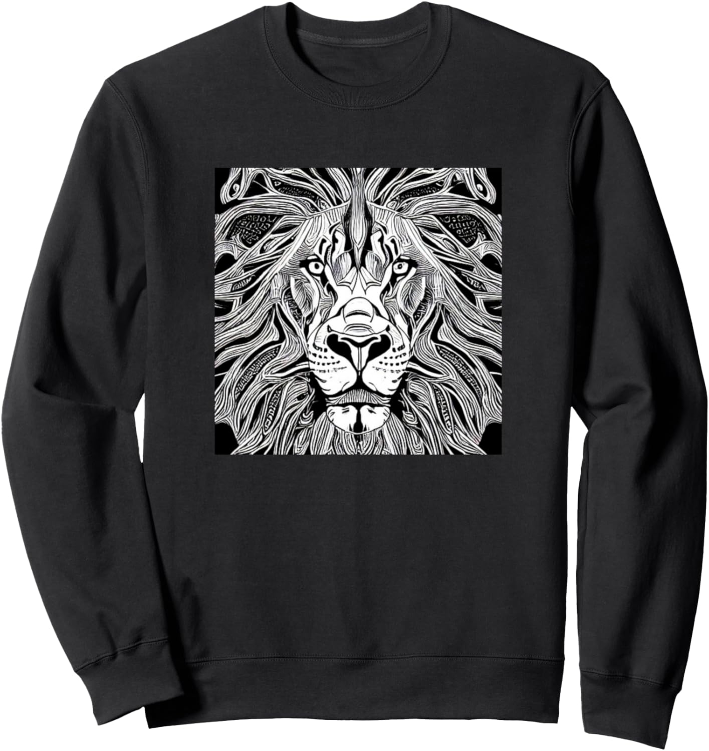 

Толстовка с изображением льва для любителей львов Lion + Line Art Cats Men Women Boy Girl Kids Gift, черный