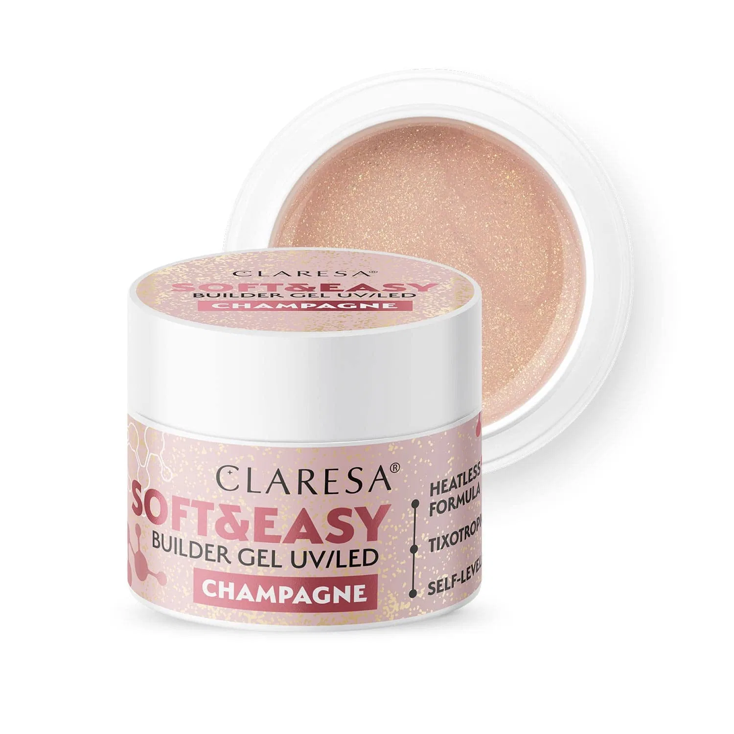 Строительный гель для ногтей Claresa «Soft & Easy Shimmery», 45 г Claresa