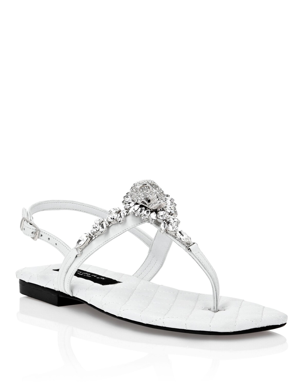 

Сандалии Flat Crystal Skull с кристаллами Philipp Plein, белый