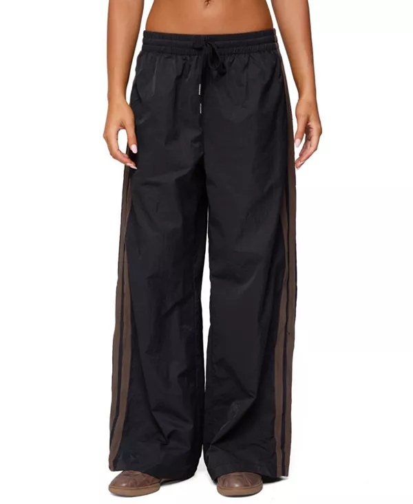 

Полосатые нейлоновые спортивные штаны Кирана Edikted, черный