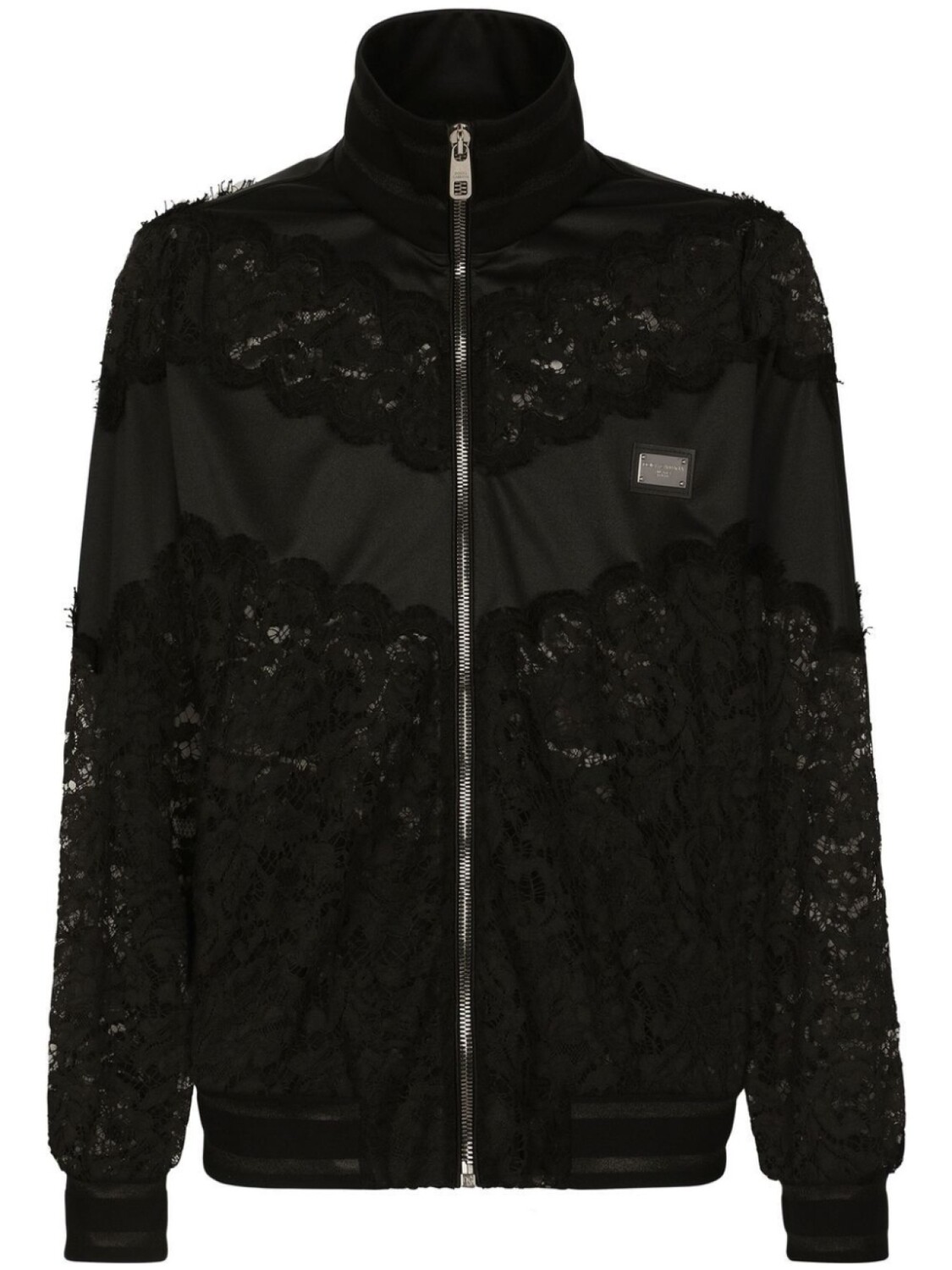 

Dolce & Gabbana толстовка на молнии с кружевом, черный