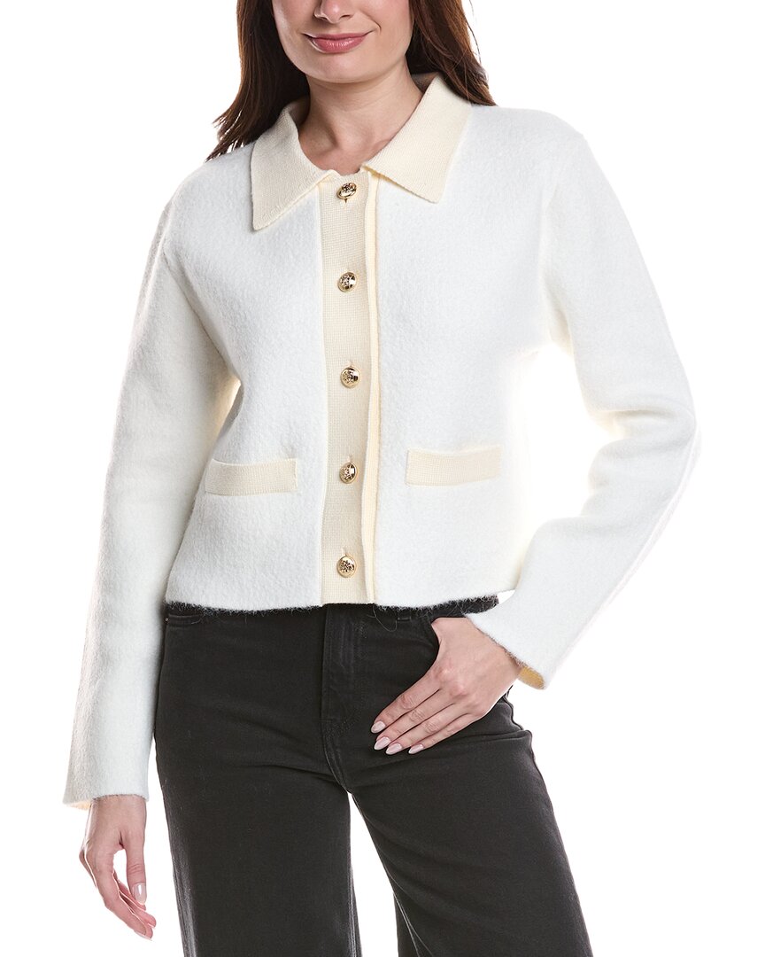 

Кардиган с планкой, изготовленный на английской фабрике English Factory, белый