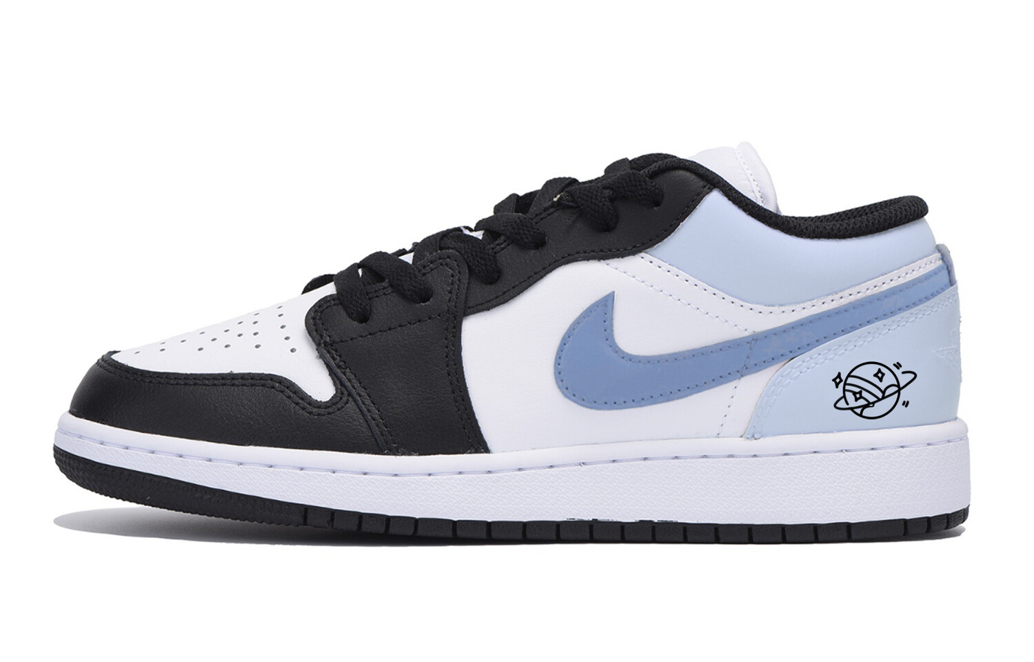 

Кроссовки Air Jordan 1 Vintage Basketball Shoes Women's Low-top Black/Blue, черный