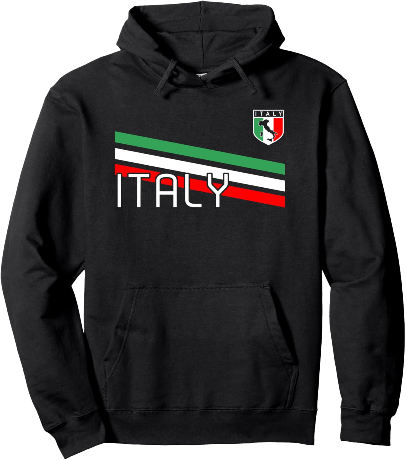 

Худи Italy Motion Green White Red Stripes Trendy Apparel, черный