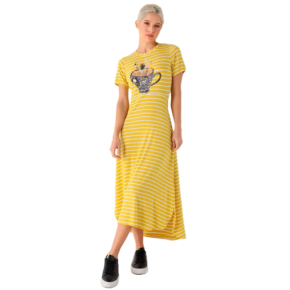 

Платье Lois Jeans 8473 short sleeve long, желтый