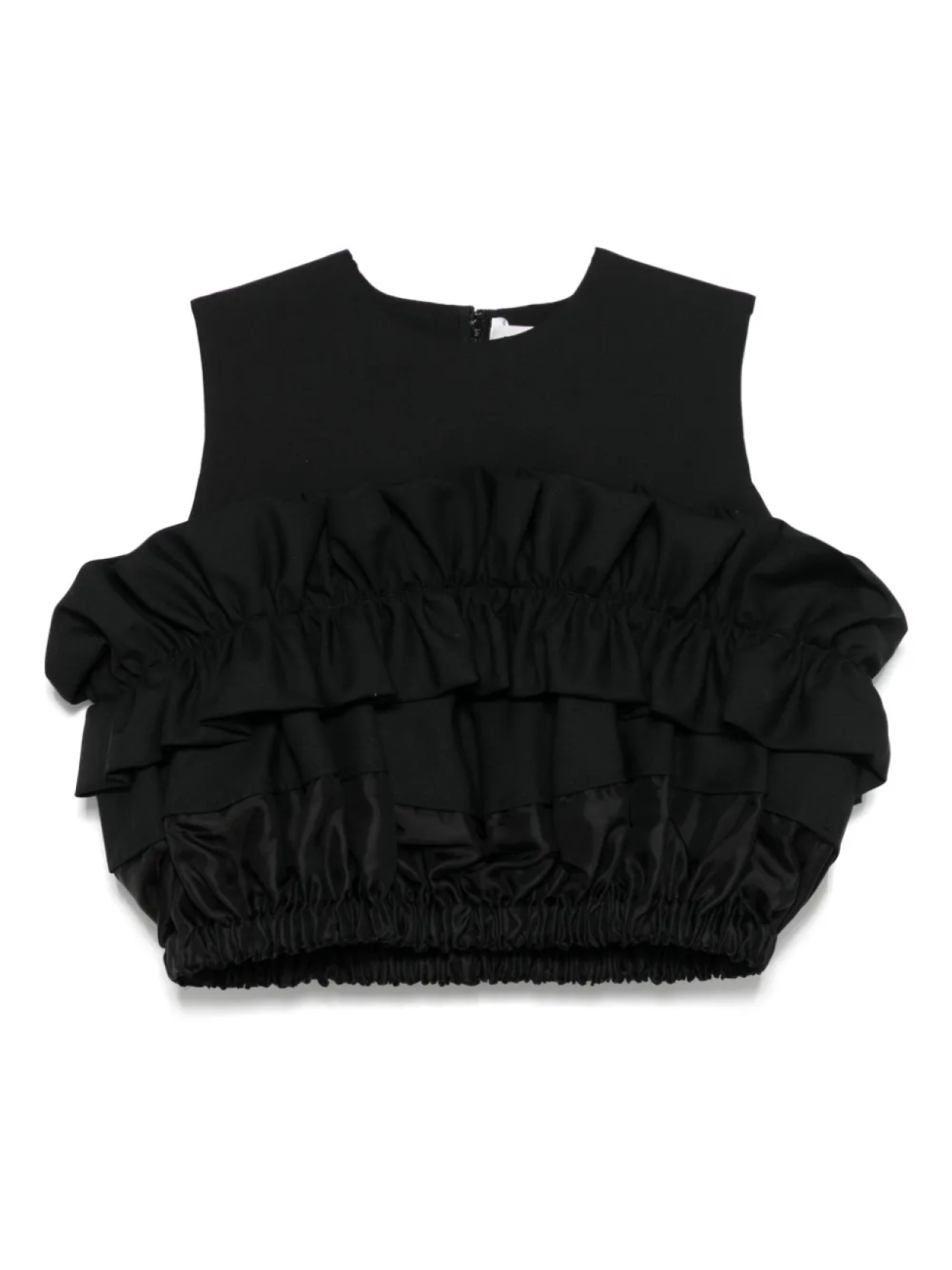 

Noir Kei Ninomiya укороченный топ с оборками, черный