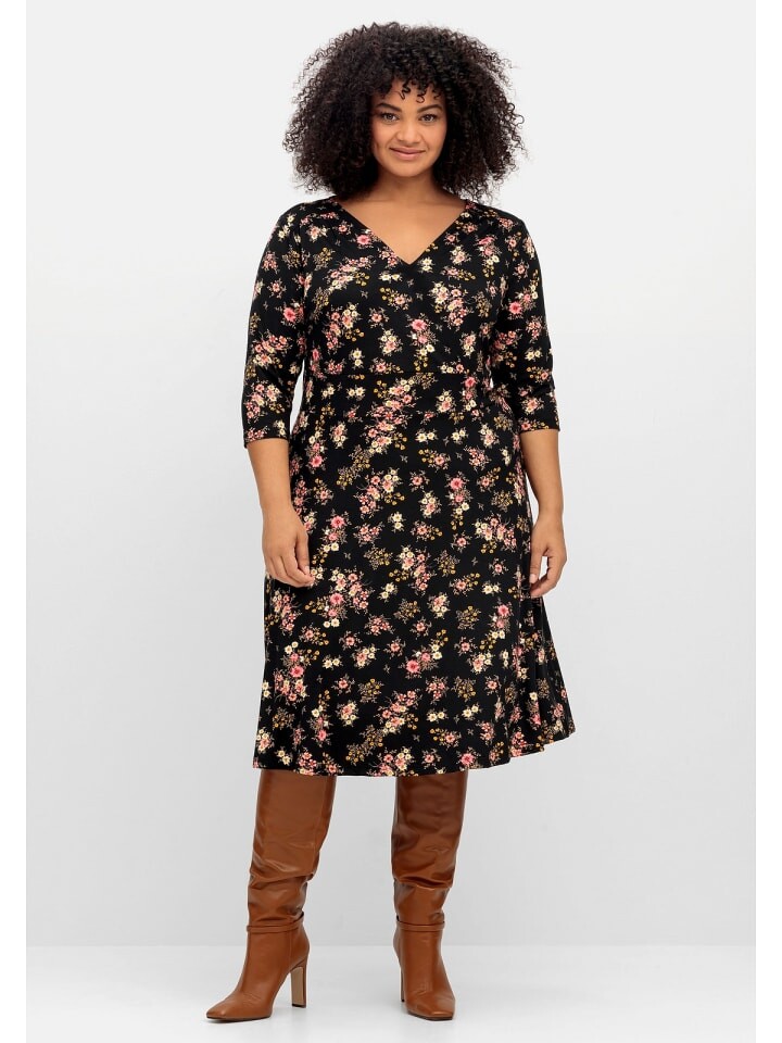 

Длинное платье sheego by Joe Browns Jersey, цвет schwarz gemustert