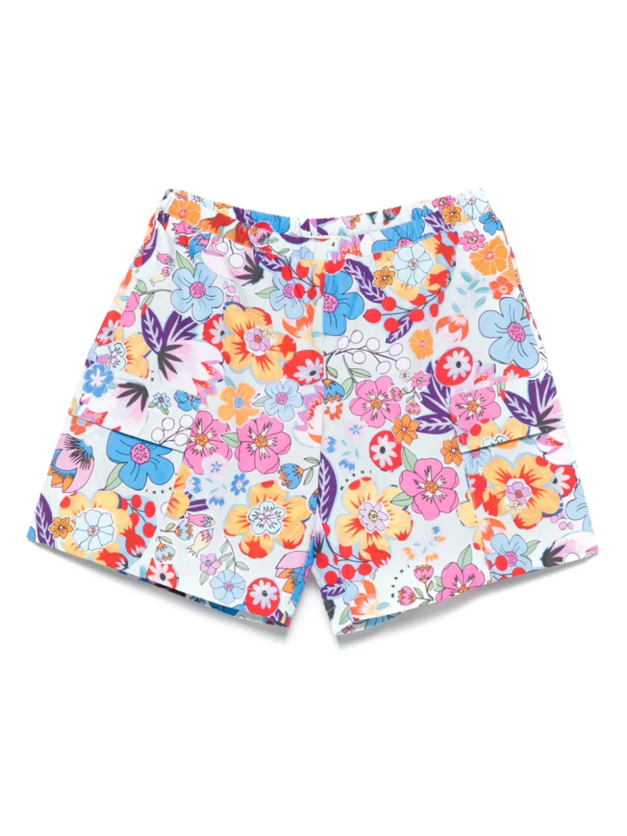 

Шорты с цветочным принтом Marni Kids, синий