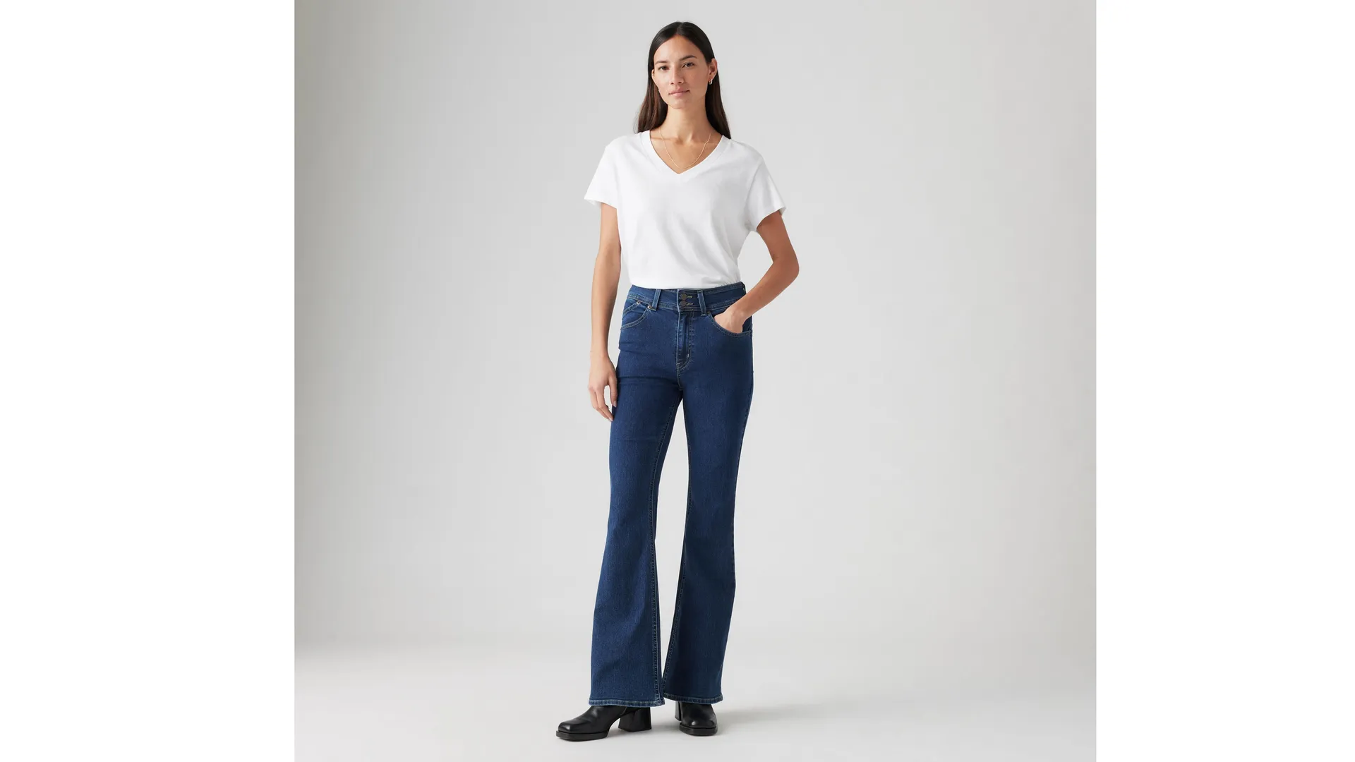 

Расклешенные женские джинсы в стиле ретро 726 с высокой посадкой Levi's, цвет Seams To Work - Dark Wash