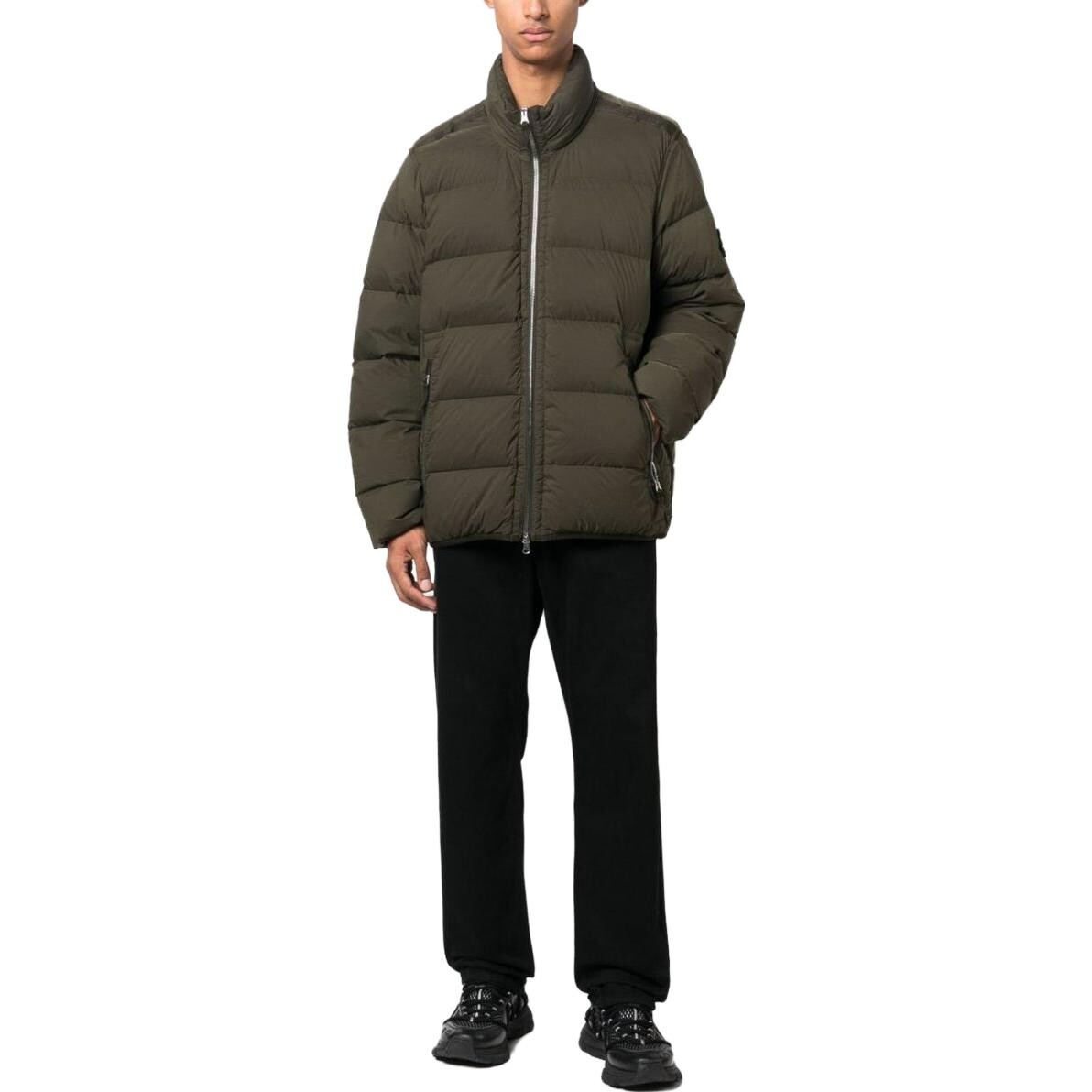 Пуховик мужской зеленый Stone Island, зеленый — фото 2