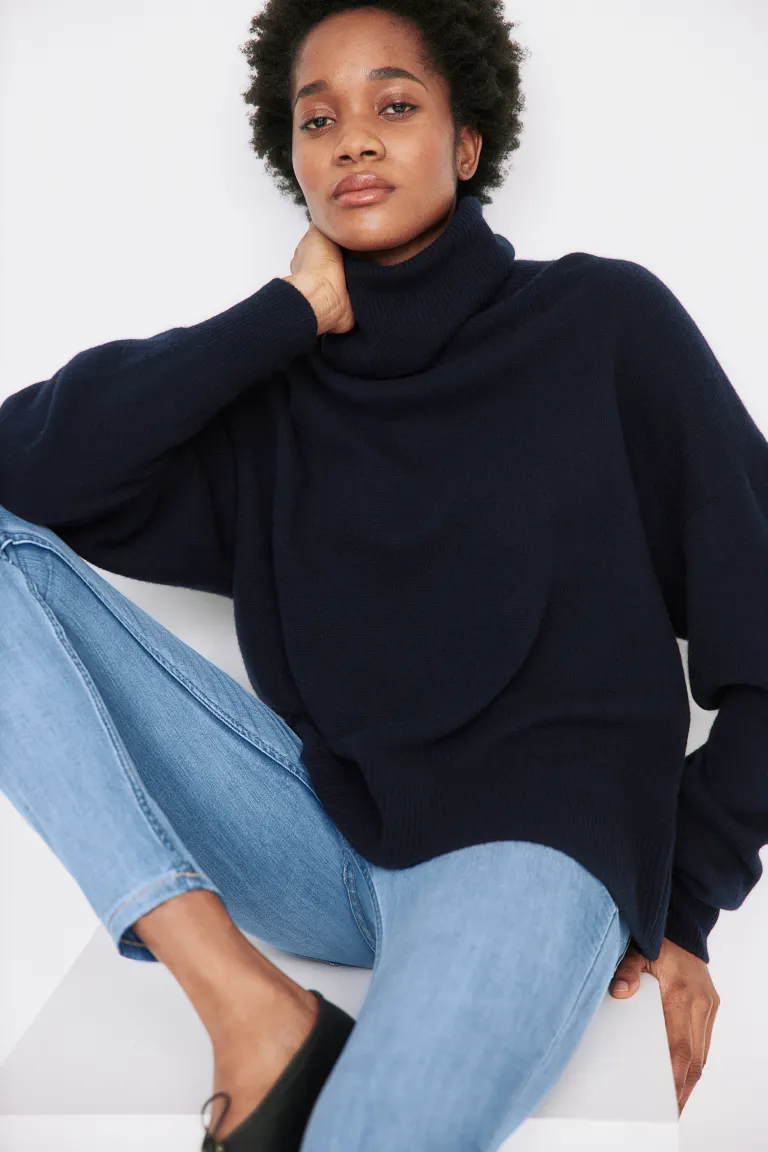 

Мама суперскинни джинсы H&M, синий