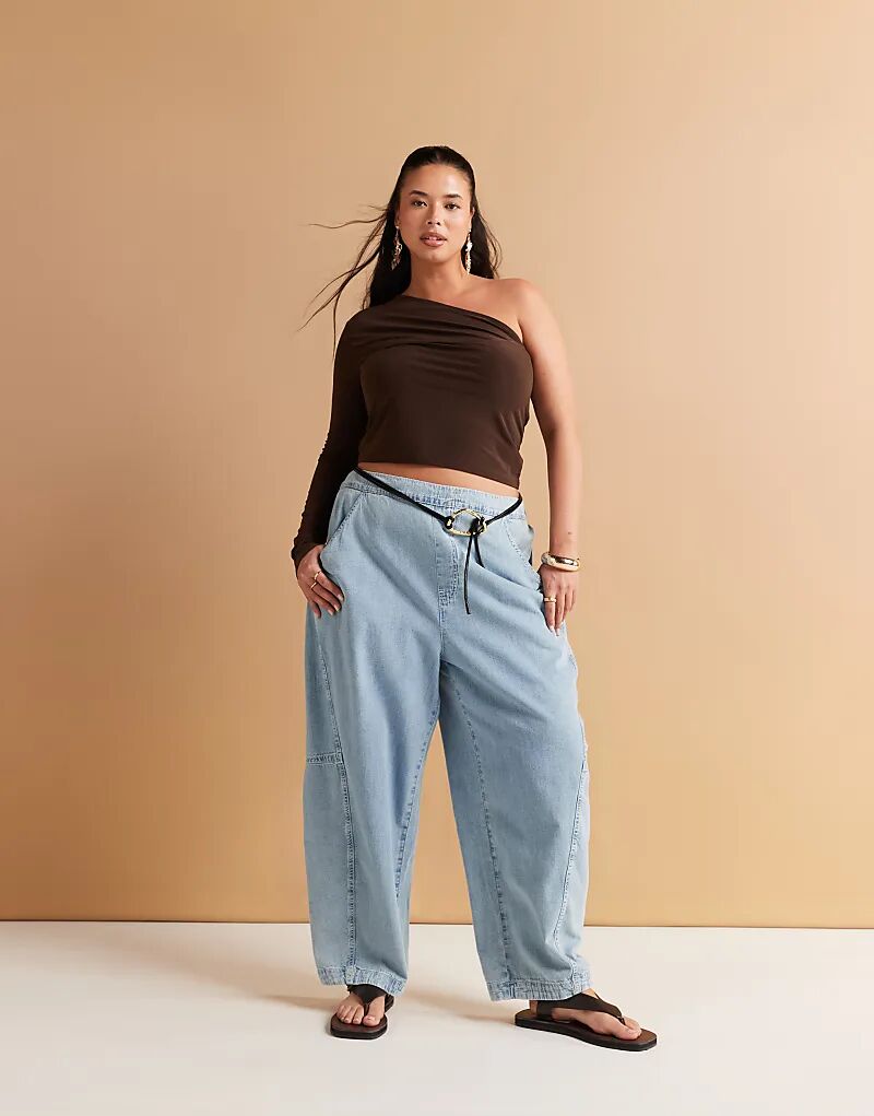 

Мягкие джинсы-шаровары ASOS DESIGN Curve средне-синего цвета Asos Curve
