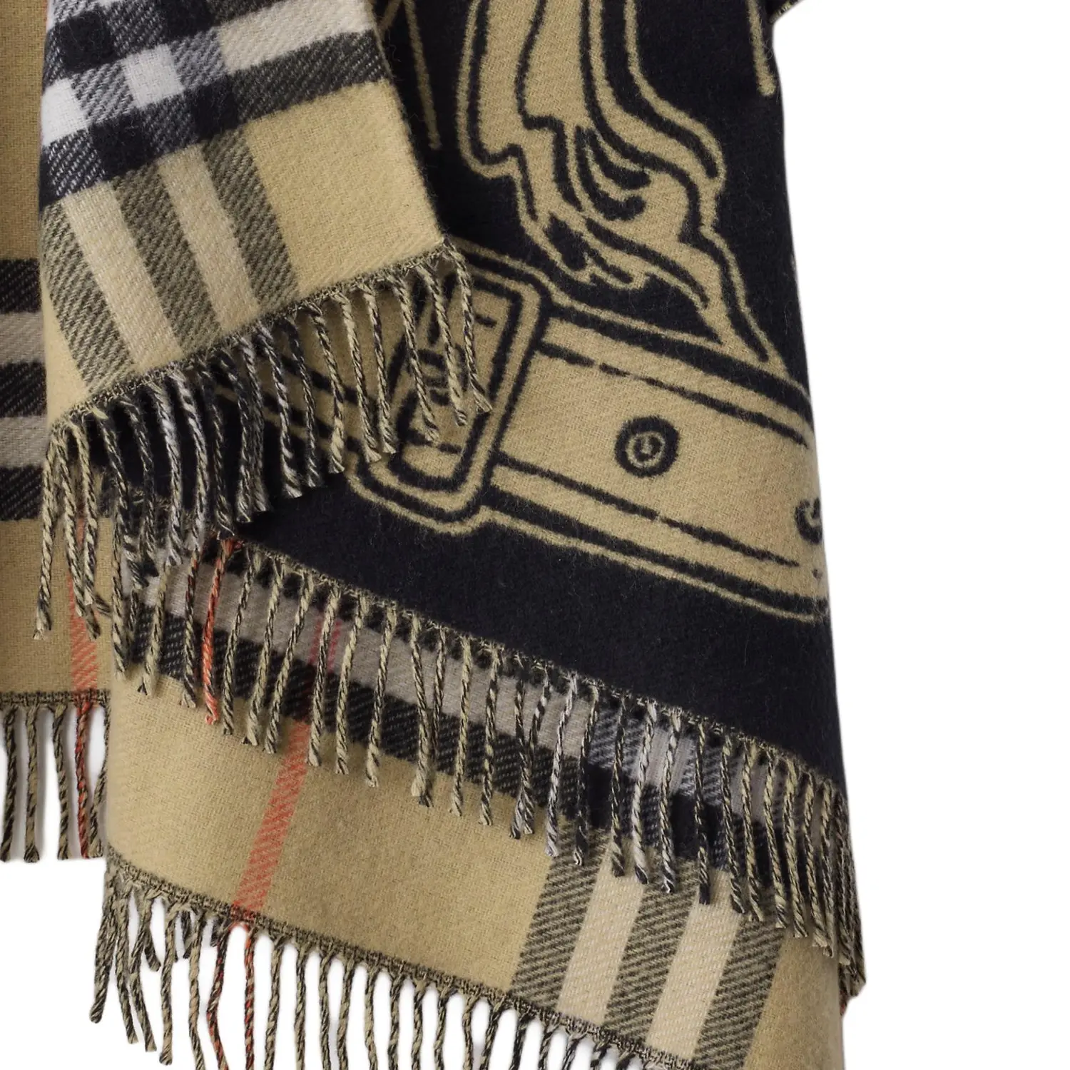 Шарф Burberry, мужской, рыцарь-всадник, светло-коричневый — фото 4