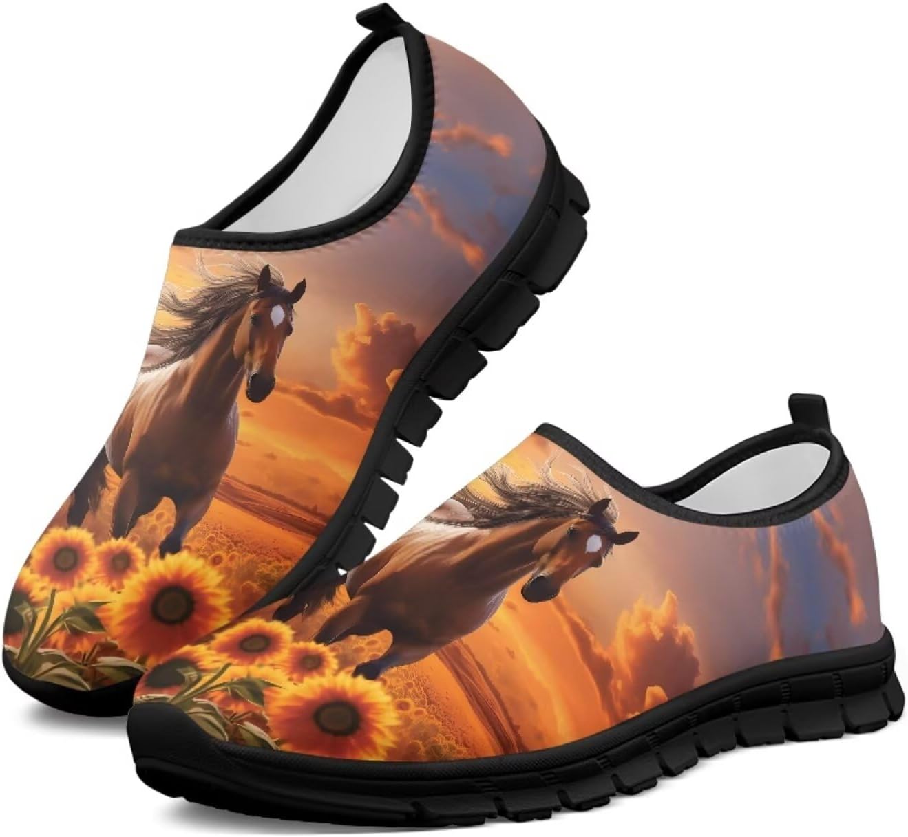 

Кроссовки Binienty для мужчин и женщин, Western Horse Sunflower