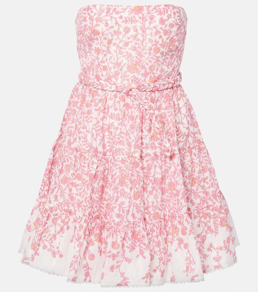 

Кристин мини-платье из хлопковой смеси с цветочным принтом Poupette St Barth, Pink Lazuli