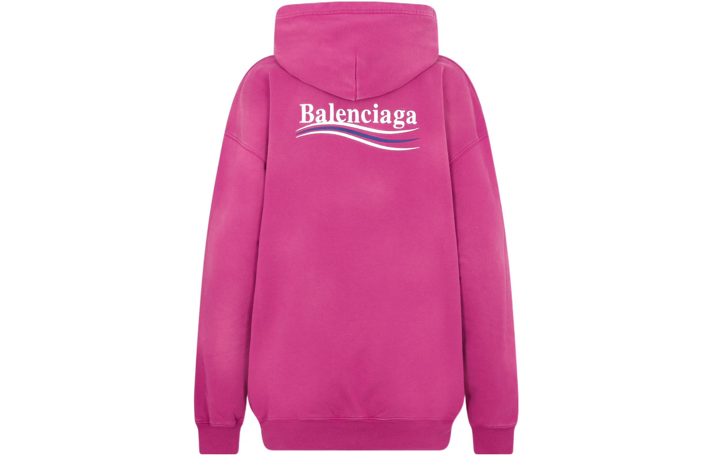 Худи с вышитым логотипом Balenciaga, rose красный — фото 4