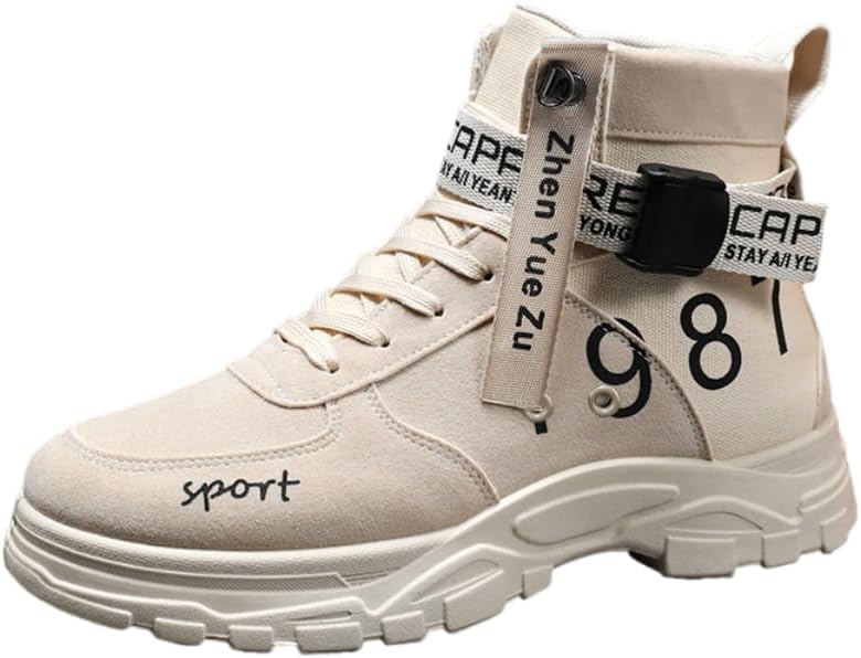 

Мужские кроссовки с круглым носком и высокой шнуровкой - модные, удобные и прочные походные ботинки с противоскользящей подошвой Spkfhd, бежевый