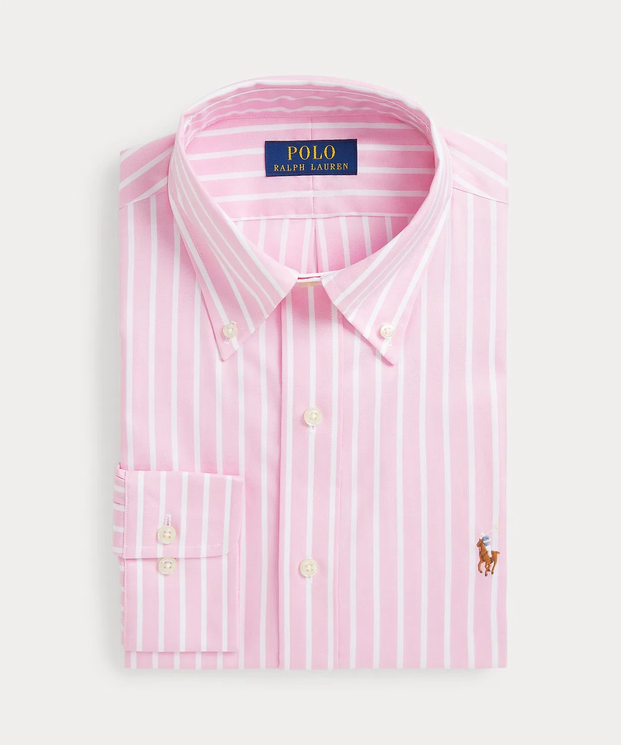 Классическая оксфордская рубашка с полосками, Ralph Lauren, хлопок, длинный рукав, мультиколор — фото 2