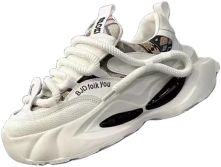 

Мужские спортивные кроссовки с толстой подошвой - дышащий сетчатый материал - противоскользящие и прочные - подходят для улицы и повседневного использования Fmshi, белый