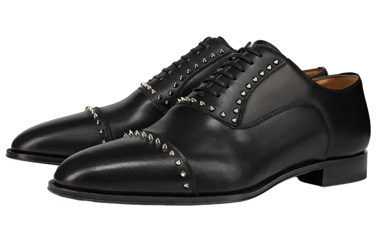 CHRISLV Leather Flat Shoes Men's Black — фото 4
