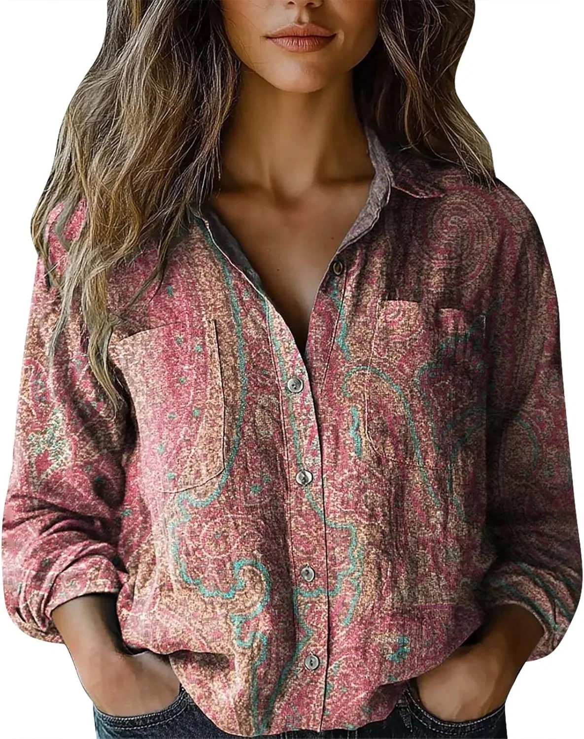 Блуза женская с принтом из коллекции Casual Tops, бренд, розовый