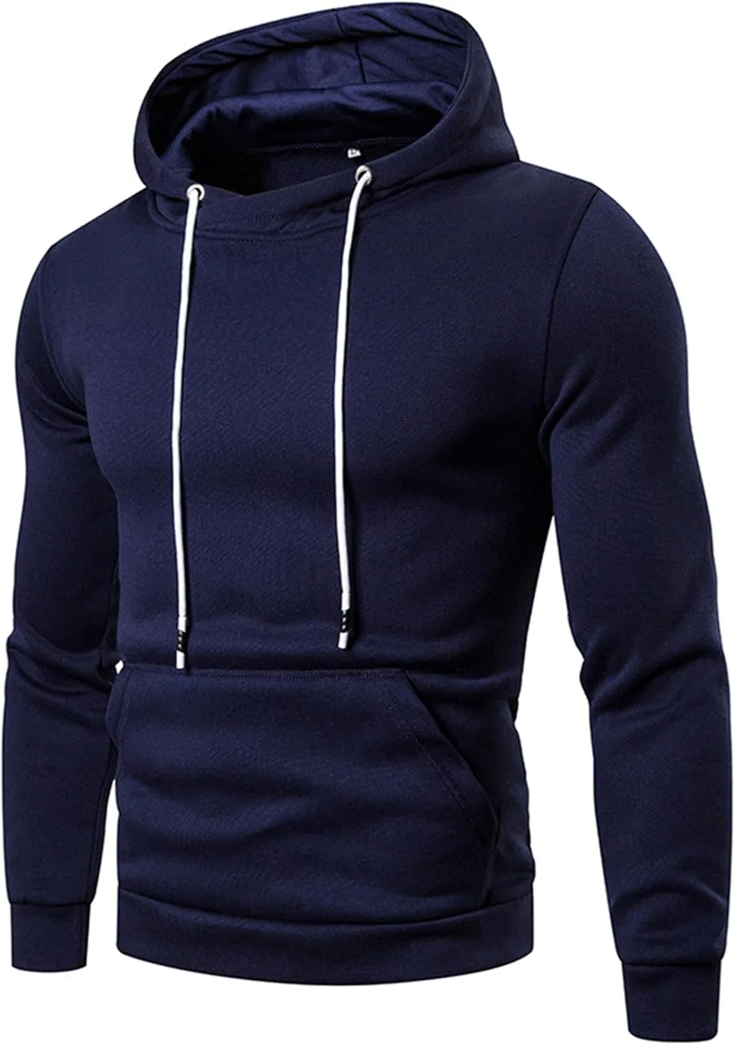 Мужской однотонный теплый худи Unisex Adult Fleece с карманами