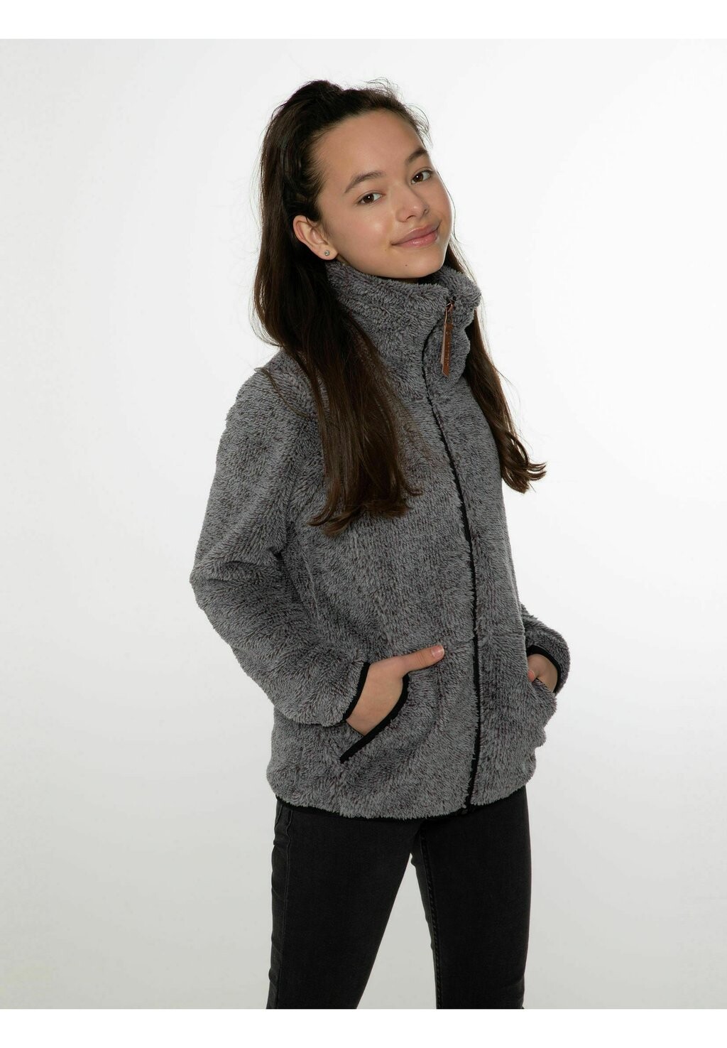 Флисовая куртка Full Zip Top Riri Jr Protest, цвет dark grey melee — фото 2